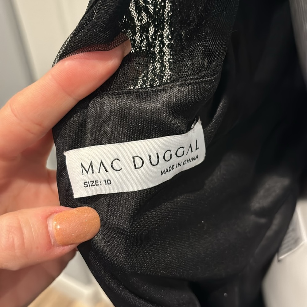 NWOT Mac Duggal ruffle tulle tiered sequin top gown - Picture 13 of 15